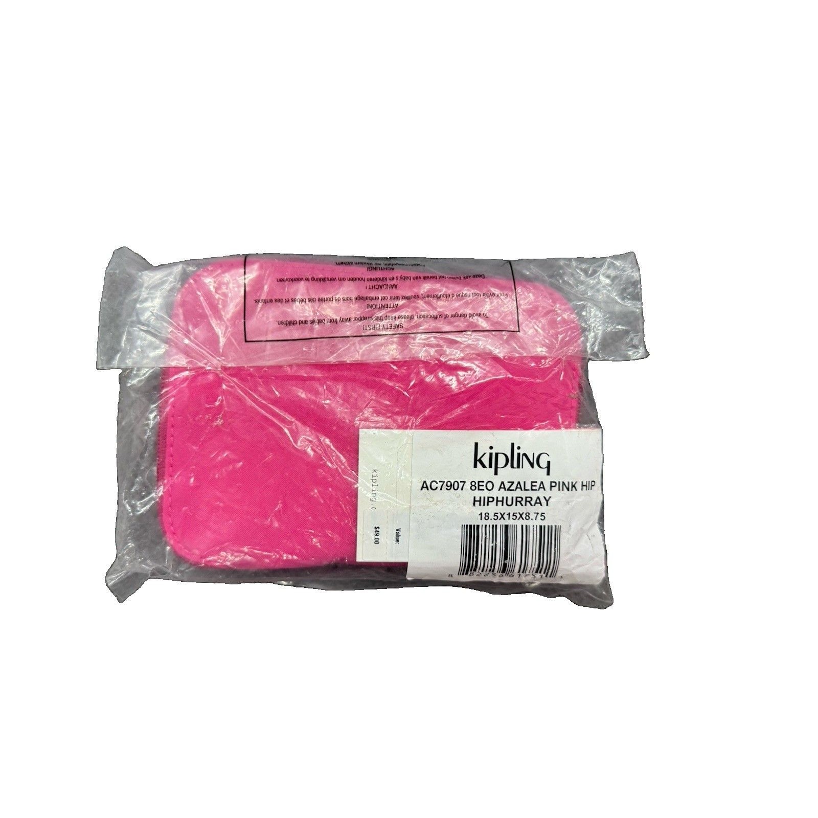 (A2) Kipling Hip Hurray Packable Tote Bag Ac7907 Azalea Pink Nwt $49 — image 6 of 6